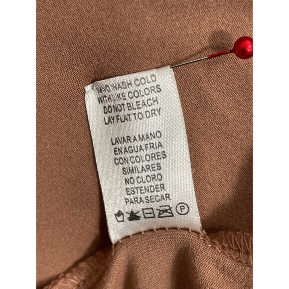 Heart & Hips Women's Strapless Bodycon Tube Maxi Dress Slit Tan Large - Picture 4 of 8